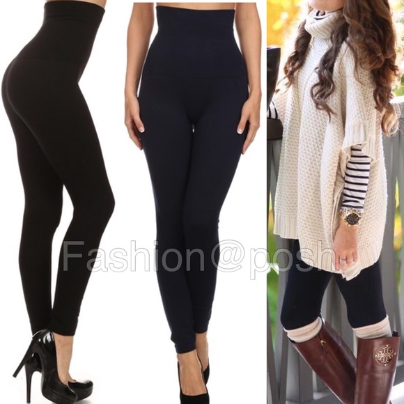 High Waist Compression Leggings Tummy Control OS GRAY - Picture 3 of 4