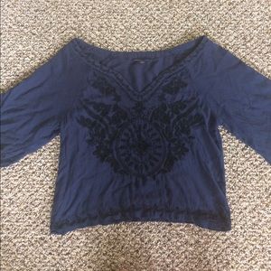 American Eagle Embroidery Boho Top Blouse