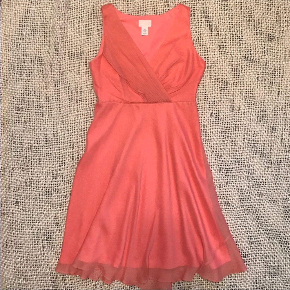 J.Crew 100% Evie Silk Dress Peach/Coral