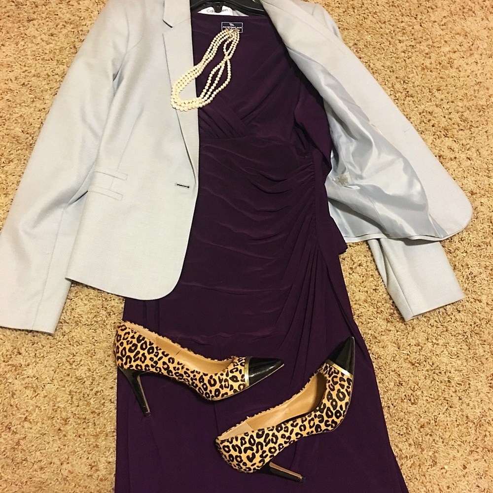 Labor Day Sale! Purple faux wrap dress