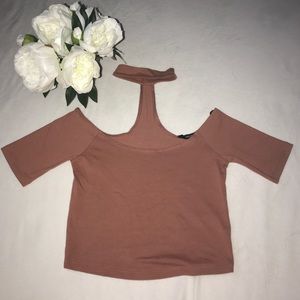 F21 Off the Shoulder Crop Top with Choker