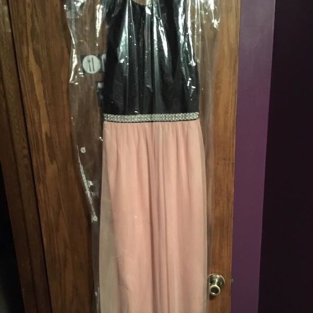 Black and pink prom dress