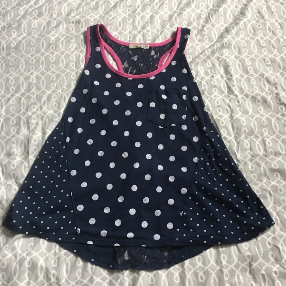 Navy Polka Dot Tanktop