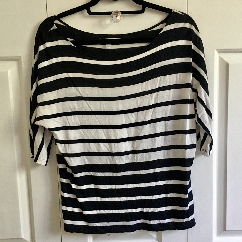 Banana Republic Black/Navy & White Stripe - Large