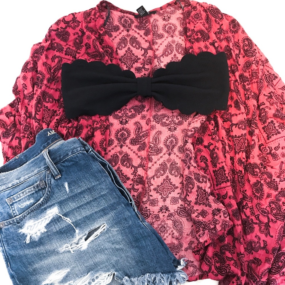 Paisley print kimono cardigan
