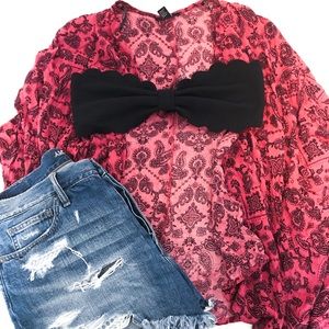 Paisley print kimono cardigan