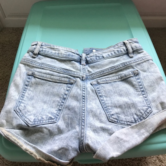 High Waisted Ripped Jean Shorts - Picture 2 of 4