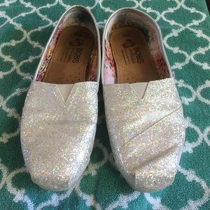 Silver glitter Bobs by Skechers Sz 9.5