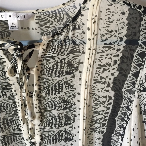 CAbi Chiffon Black and Cream Tunic - Picture 8 of 8