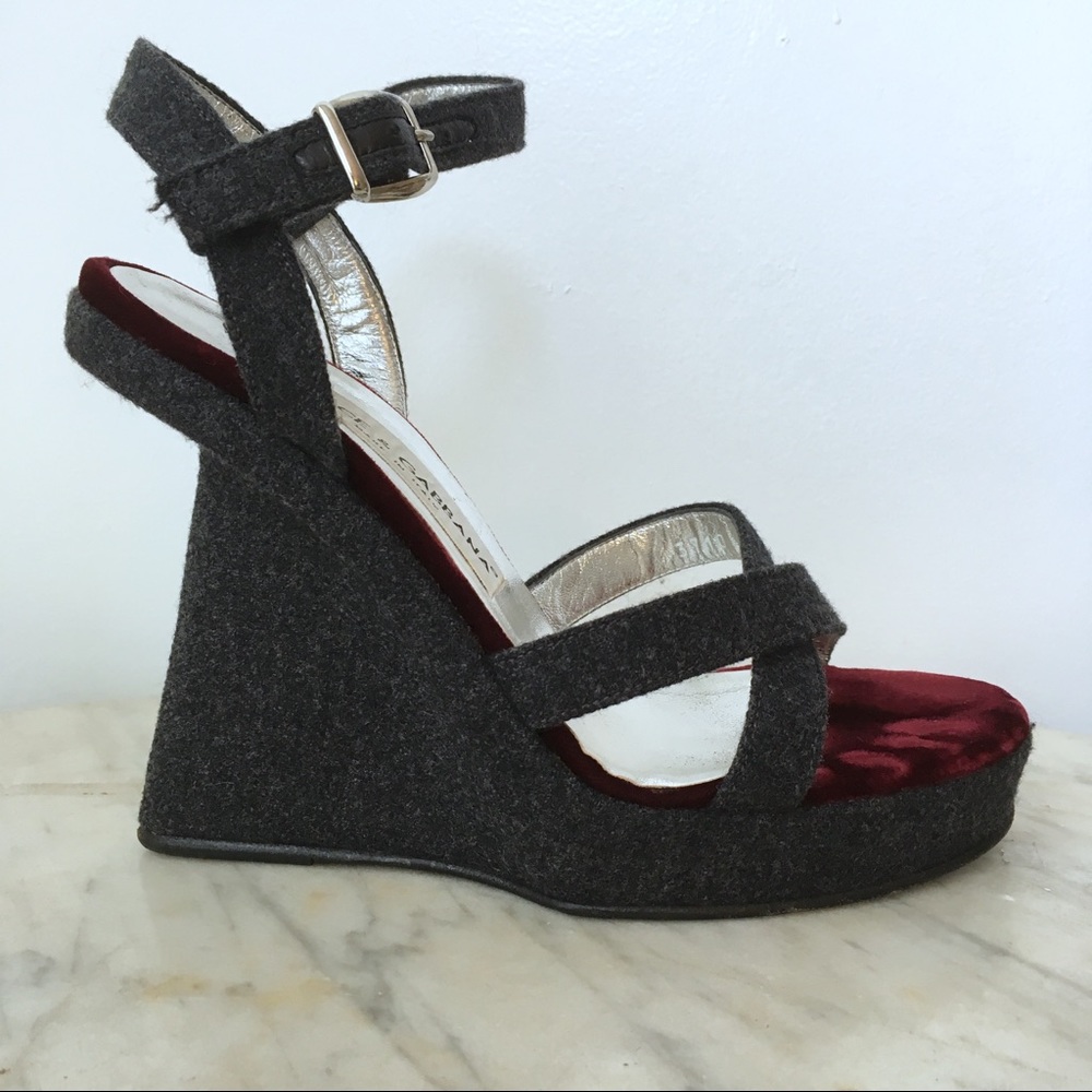Dolce & Gabbana grey flannel wedge
