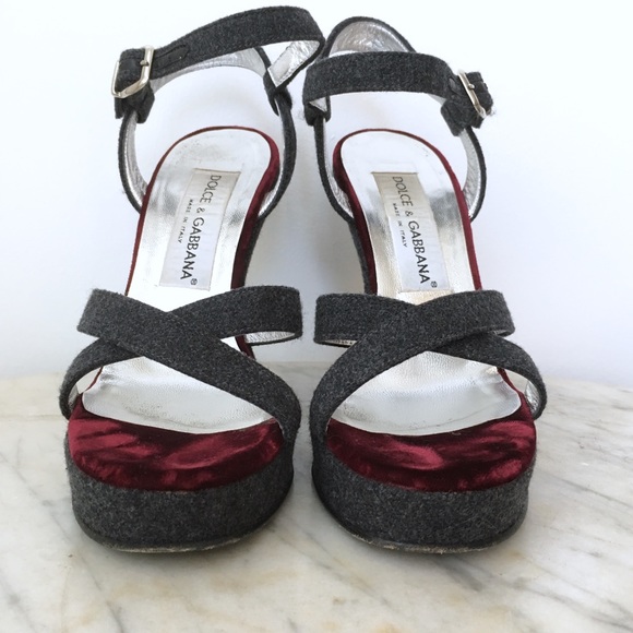 Dolce & Gabbana grey flannel wedge - Picture 2 of 7