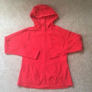 Red L The North Face fleece zip hoodie