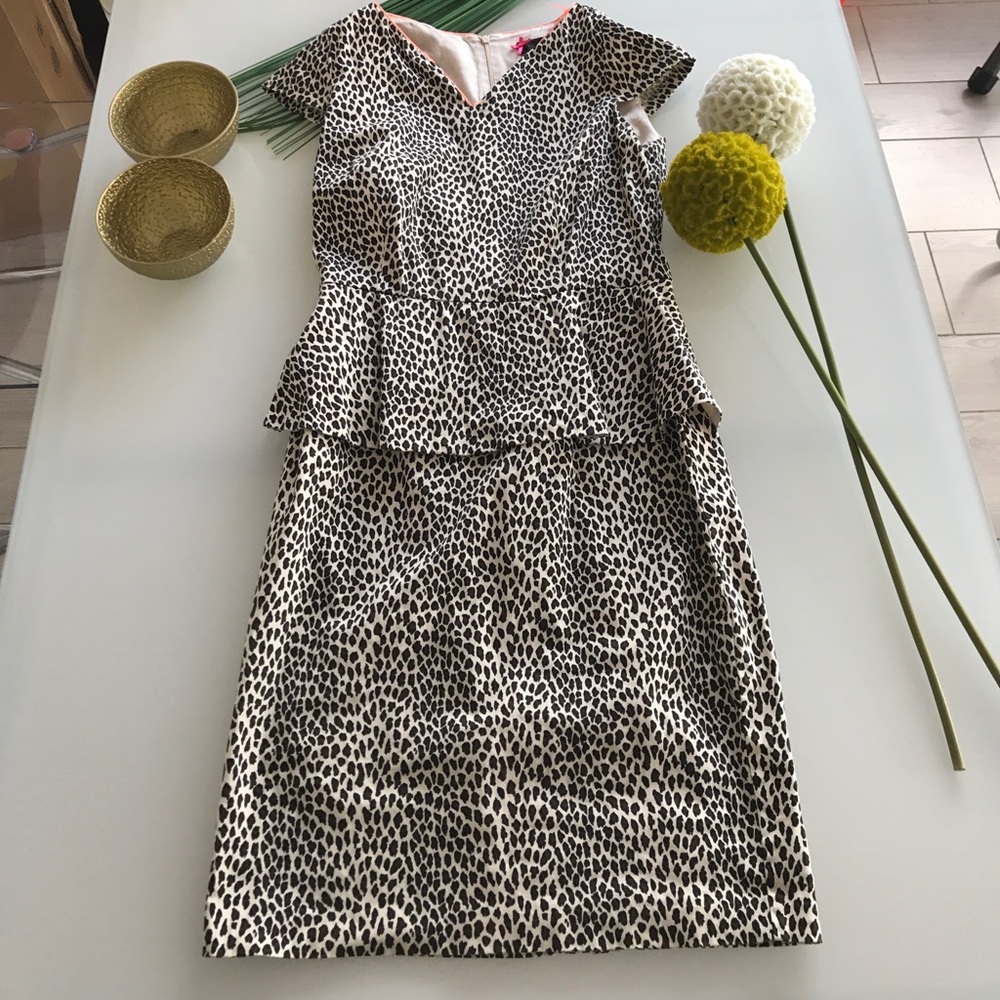 Peplum leopard print dress