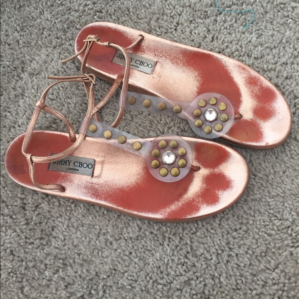Jimmy Choo rose gold sandals size 40 (us 10)