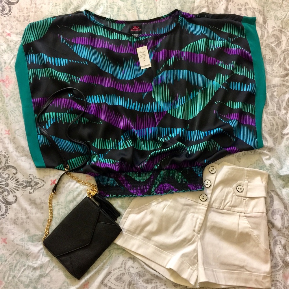 NWT 2B Bebe Off Shoulder Blouse