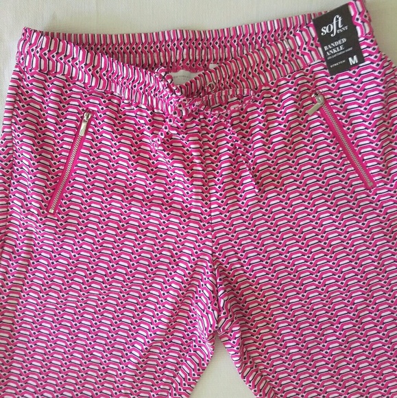 New with tags! Dressy Patterned Joggers sz M - Picture 2 of 5