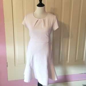 White Textured Flounce Dress