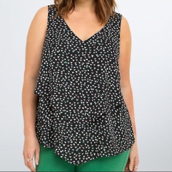 torrid Tops - TORRID 2 GREEN HEART TANK TOP BLOUSE TOP