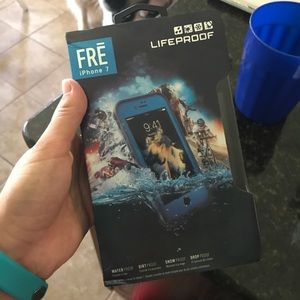 Orange and Blue LifeProof Fre Case for iPhone 7