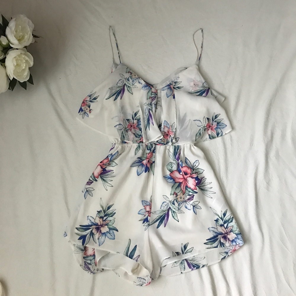 F21 Floral Print Romper