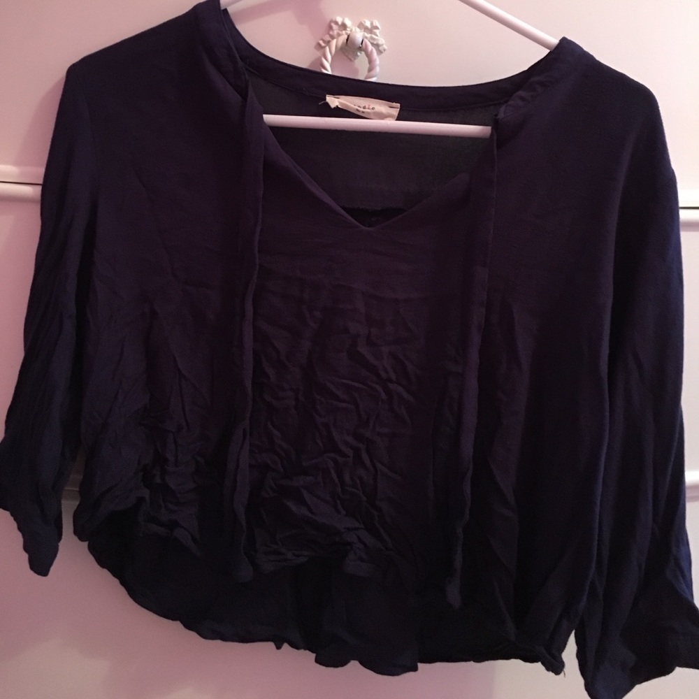 Navy crop top