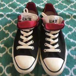 Converse Black and Red Sz 9 in women