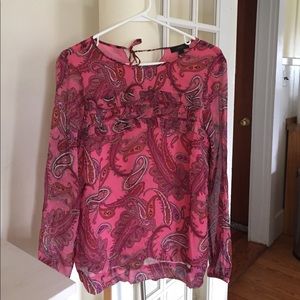JCrew Silk Long Sleeve Top Size 2