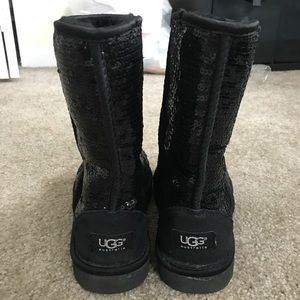 Size 9 Black Sequined Ugg Boots