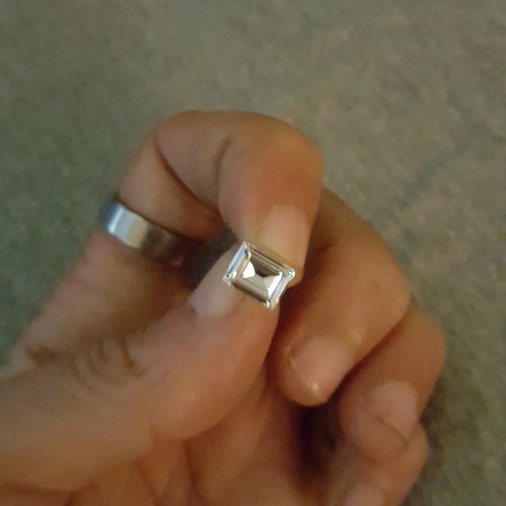 Male single cz earring