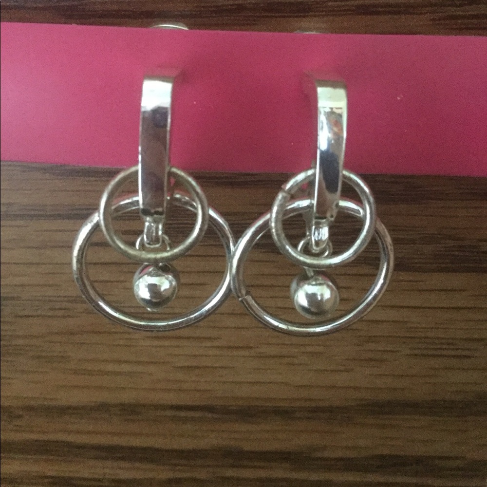 Beautiful Silver Dangle Clip-On Earrings!