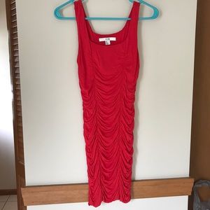 Red fitted dress