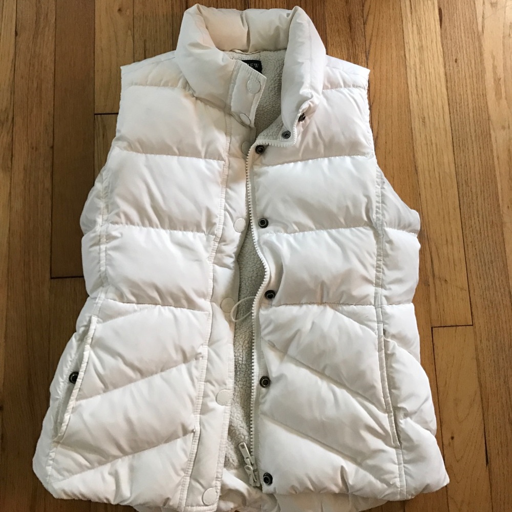 J. Crew Cream Puffer Vest