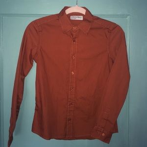 Business-Casual Burnt Orange Button-Up