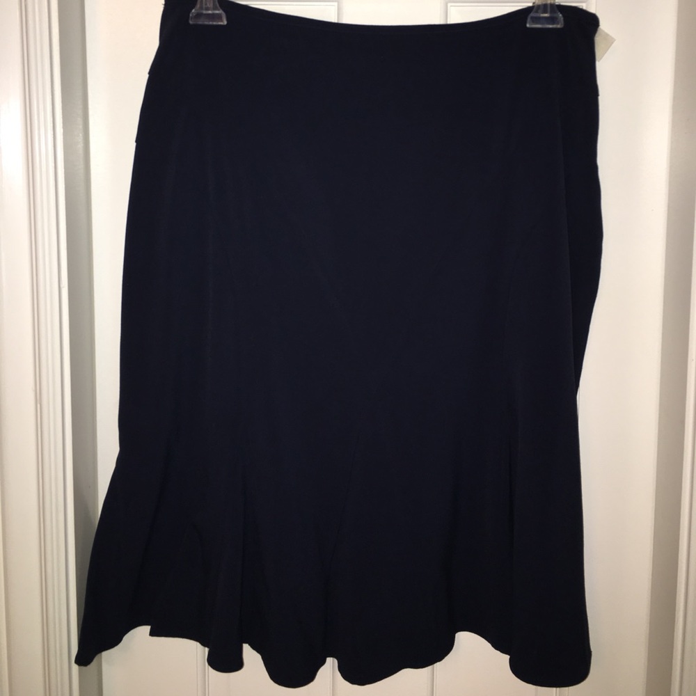 Navy blue godet skirt