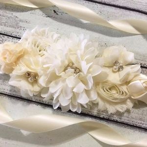 Ivory Maternity/Flower Girl /Bridal Sash