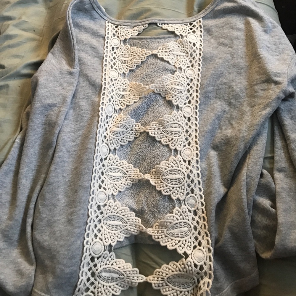 Super cute opened back crop top sweater