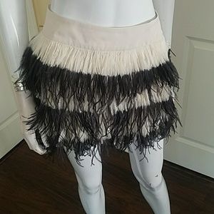 Club Monaco ostrich feather skirt
