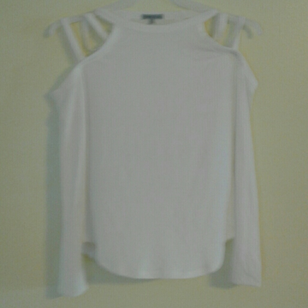 Charlotte Russe White long sleeve blouse cold shou