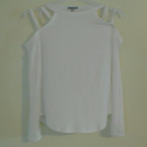 Charlotte Russe White long sleeve blouse cold shou