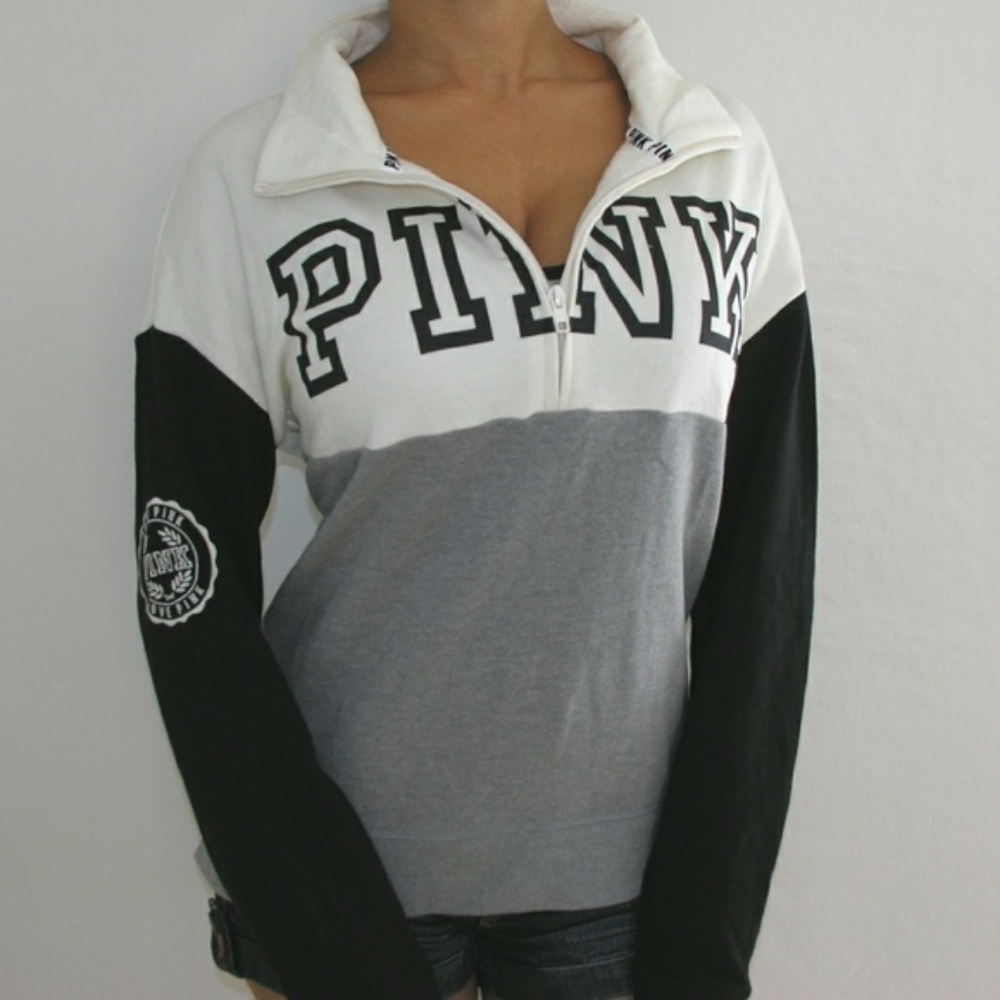 Victorias Secret PINK Half Zip Sweatshirt Pullover - Picture 1 of 5