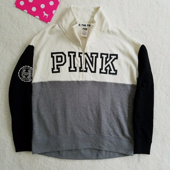 Victorias Secret PINK Half Zip Sweatshirt Pullover - Picture 2 of 5