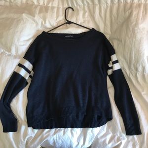 Brandy Melville Navy Blue & White Striped Sweater