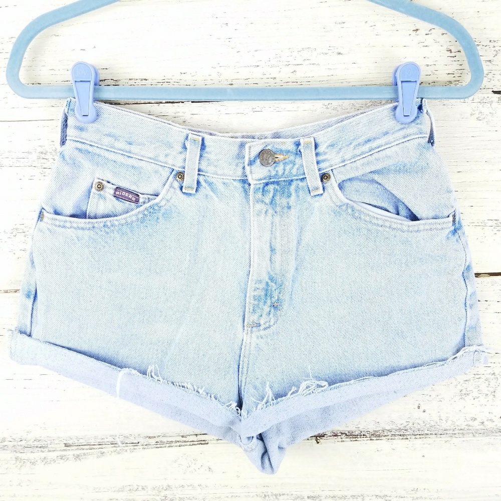 Denim Riders High Waisted Cut Off Shorts 26in