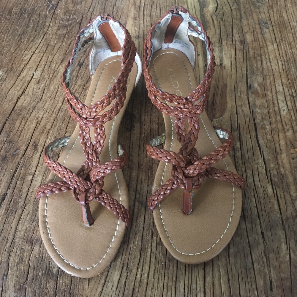 Leather Braided Gladiator Sandals