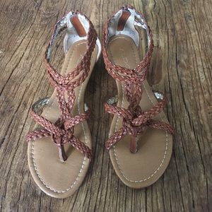 Leather Braided Gladiator Sandals