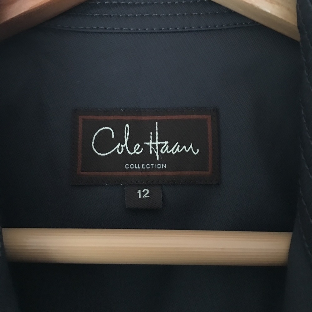 Cole Haan Gray Moto Trench Coat - Picture 5 of 8