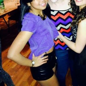 Nasty Gal High Low Blue Crop Top