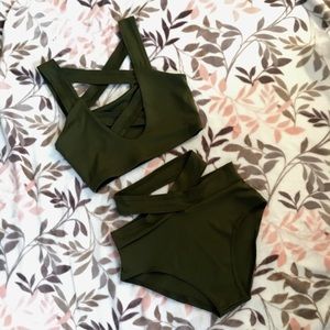 Olive Green Criss Cross Bikini