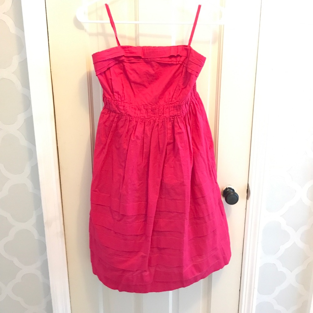 Strapless magenta anthropologie dress size 6