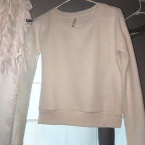 2 cozy sweaters, white and grey